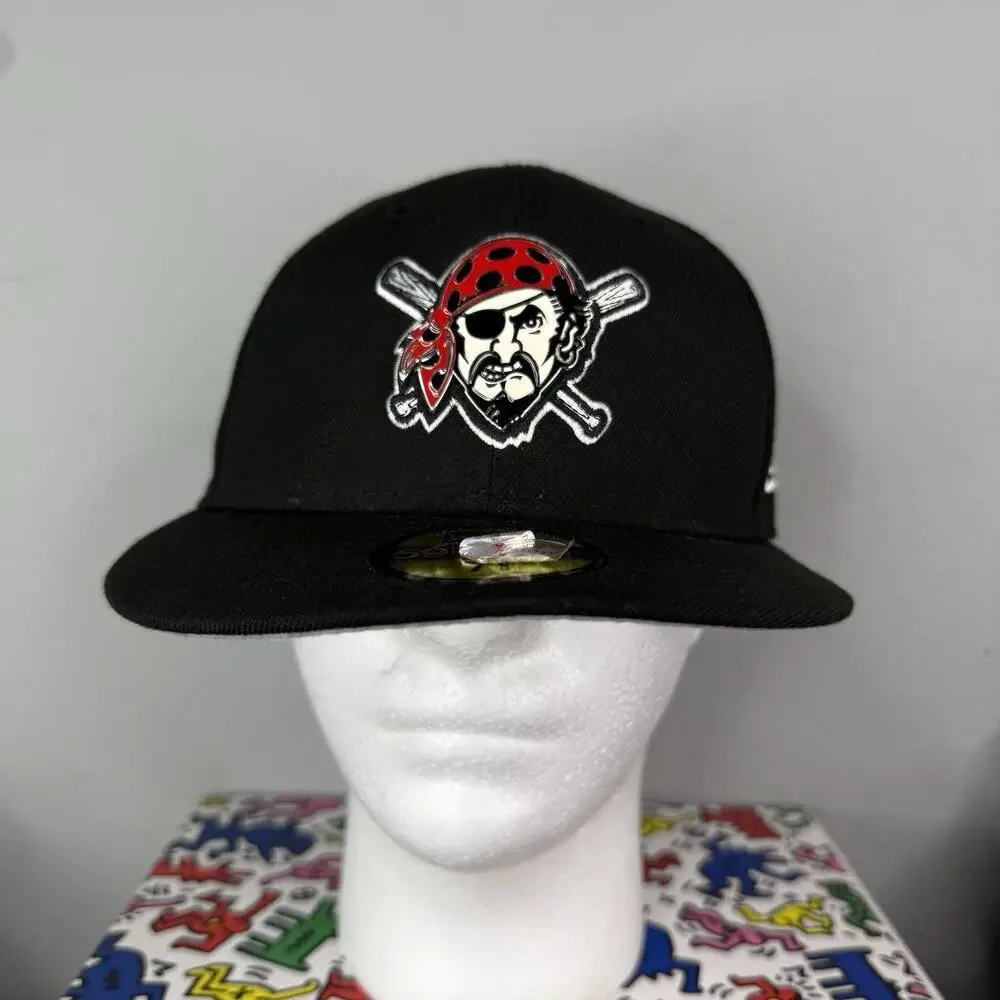 Pittsburgh Pirates New Era 59fifty Hat Fitted 7 3/8 Black MLB Performance Logo
